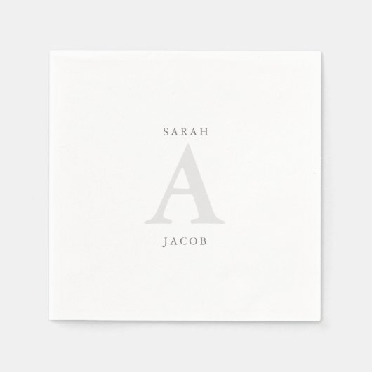 モノグラム名前をカスタムする結婚ズカクテル スタンダードカクテルナプキン (正面)
