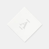 モノグラム名前をカスタムする結婚ズカクテル スタンダードカクテルナプキン (角)