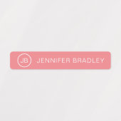 モノグラム名前をカスタムする衣料ラベルサンゴターコイズ ラベル (デザイン1)