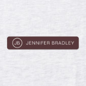 モノグラム名前をカスタムする衣料品ラベルレッドタン ラベル (デザイン1)