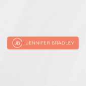 モノグラム名前をカスタムする衣類ラベルオレンジブルー ラベル (デザイン1)