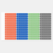 モノグラム名前をカスタムする衣類ラベルオレンジブルー ラベル (シート)