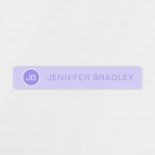 モノグラム名前をカスタムする衣類ラベルパステルパープル ラベル (デザイン1)