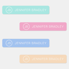モノグラム名前をカスタムする衣類ラベルパステルピンク ラベル