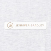 モノグラム名前をカスタムする衣類ラベルブラウングリーン ラベル (デザイン1)