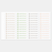 モノグラム名前をカスタムする衣類ラベルブラウングリーン ラベル (シート)