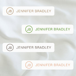 モノグラム名前をカスタムする衣類ラベルブラウングリーン ラベル