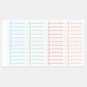 モノグラム名前をカスタムする衣類ラベルブルーレッドグリーン ラベル (シート)