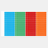 モノグラム名前をカスタムする衣類ラベルブルーレッドグリーン ラベル (シート)