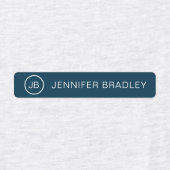 モノグラム名前をカスタムする衣類ラベルブルーレッド ラベル (デザイン1)