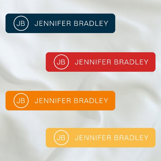 モノグラム名前をカスタムする衣類ラベルブルーレッド ラベル