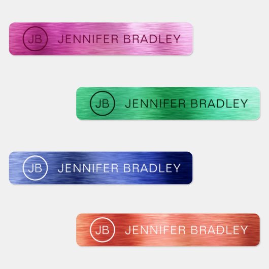 モノグラム名前をカスタムする衣類ラベルメタリック ラベル (グループ)