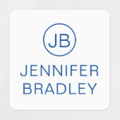 モノグラム名前をカスタムする衣類ラベルレッドブルーグリーン ラベル (デザイン2)