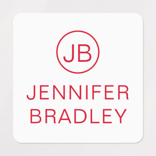 モノグラム名前をカスタムする衣類ラベルレッドブルーグリーン ラベル (デザイン1)