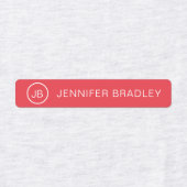 モノグラム名前をカスタムする衣類ラベルレッドブルーホワイト ラベル (デザイン1)