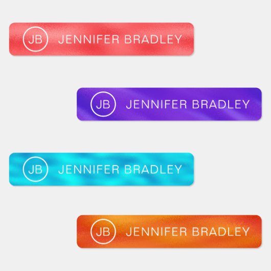 モノグラム名前をカスタムする衣類ラベルレッドブルー ラベル (グループ)