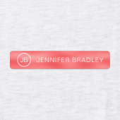 モノグラム名前をカスタムする衣類ラベルレッドブルー ラベル (デザイン1)