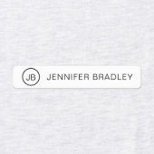 モノグラム名前をカスタムする衣類ラベル白黒 ラベル (デザイン1)