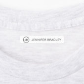 モノグラム名前をカスタムする衣類ラベル白黒 ラベル (貼付)