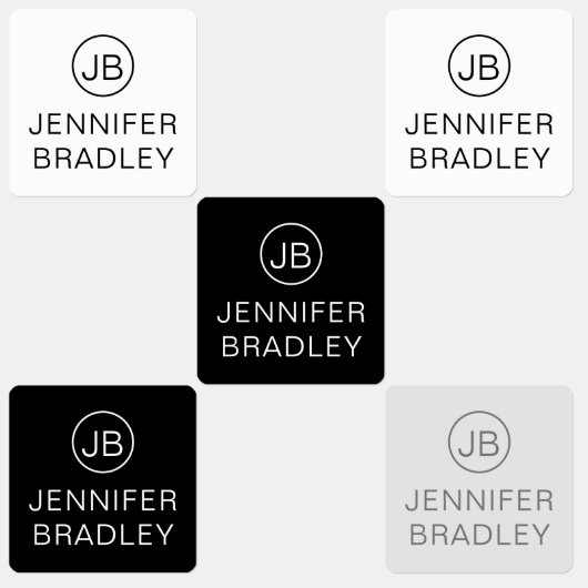 モノグラム名前をカスタムする衣類ラベル白黒 ラベル (グループ)