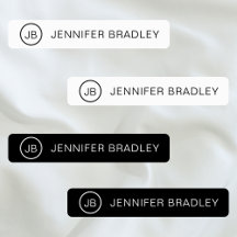 モノグラム名前をカスタムする衣類ラベル白黒