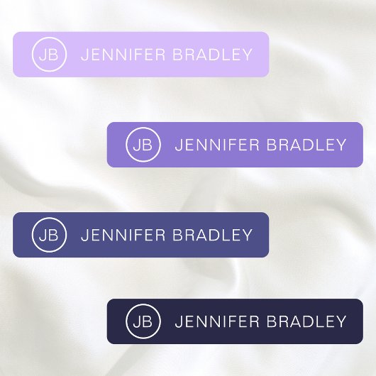 モノグラム名前をカスタムする衣類ラベル紫薄紫 ラベル