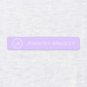 モノグラム名前をカスタムする衣類ラベル紫薄紫 ラベル (デザイン1)