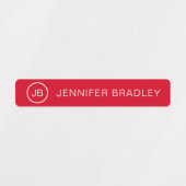 モノグラム名前をカスタムする衣類ラベル赤と青 ラベル (デザイン1)