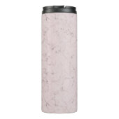 モノグラム名前をカスタムする赤面ピンクグレーマーブルデザイン タンブラー (裏面)