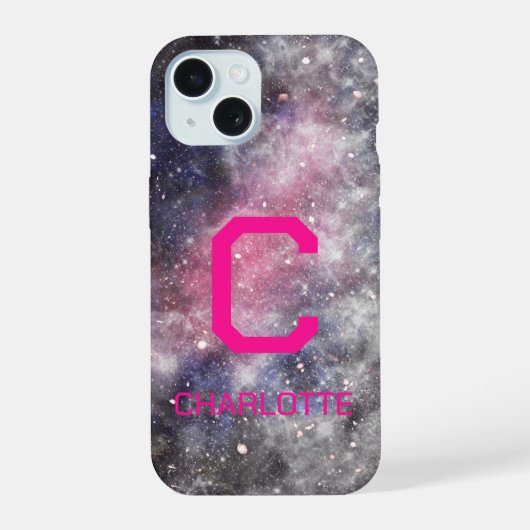 モノグラム名宇宙 iPhone 15ケース (裏面)