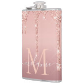 モノグラム名文字バラ金ゴールド赤面グリッターフラスコ フラスク (左)