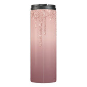 モノグラム名文字バラ金ゴールド赤面グリッター タンブラー (裏面)