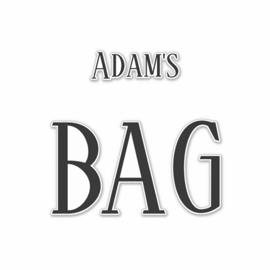 モノグラム名旅行カスタム文字ブラックはっきりしたトレンディー シール (正面)