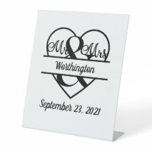 モノグラム名日付結婚ハート