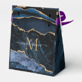 モノグラム名海軍ブルー金ゴールドギフトまたは好意ボックス フェイバーボックス (裏面サイド)