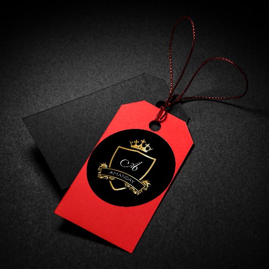 モノグラム名王室の金ゴールド結婚の装飾品 ラウンドシール