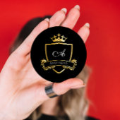 モノグラム名王室の金ゴールド結婚の装飾品 ラウンドシール