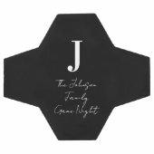 モノグラム名白黒ファミリーゲームナイト サッカーボール (フラット)