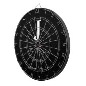 モノグラム名白黒ファミリーゲームナイト ダーツボード (正面右)