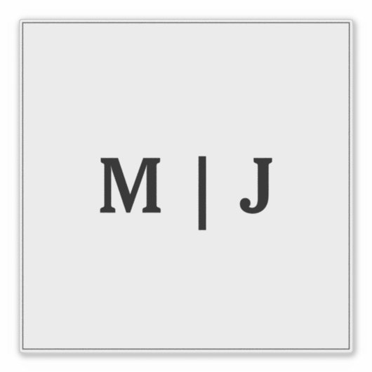 モノグラム名白黒ミニマル結婚リスト2024 シール (正面)