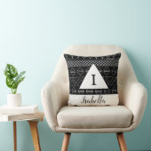 モノグラム名白黒幾何学的パターン クッション (椅子)
