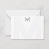 モノグラム名白黒 ノートカード (正面)