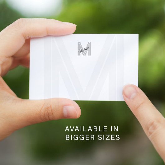 モノグラム名白黒 ノートカード