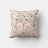 モノグラム名素朴ウッド&ヴィンテージバラロマンチック クッション (裏面)