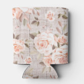 モノグラム名素朴ウッド&ヴィンテージバラロマンチック 缶クーラー (裏面)