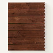 モノグラム名素朴木黄色ひまわり ノートブック (裏面)