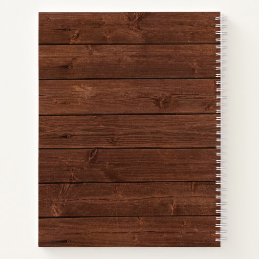 モノグラム名素朴木黄色ひまわり ノートブック (裏面)