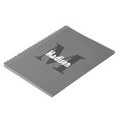 モノグラム名結婚のギフトパーティー好意グレー ノートブック (左側)