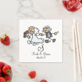 モノグラム名結婚伊達夫婦の新郎新婦 スタンダードカクテルナプキン (インサイチュ)