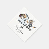 モノグラム名結婚伊達夫婦の新郎新婦 スタンダードカクテルナプキン (角)